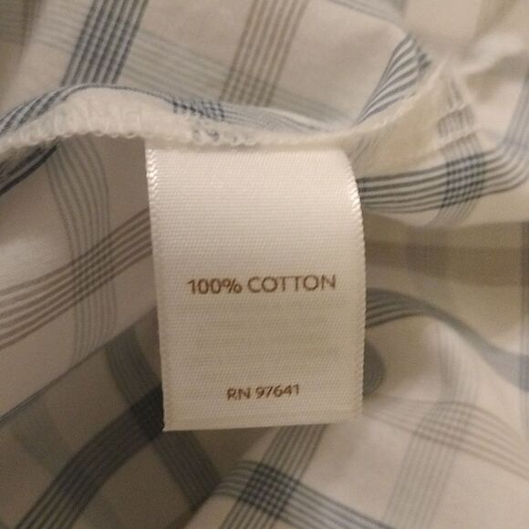 J. Jill Size M Gray Blue White Plaid Button Down Tunic Blouse - Picture 8 of 10